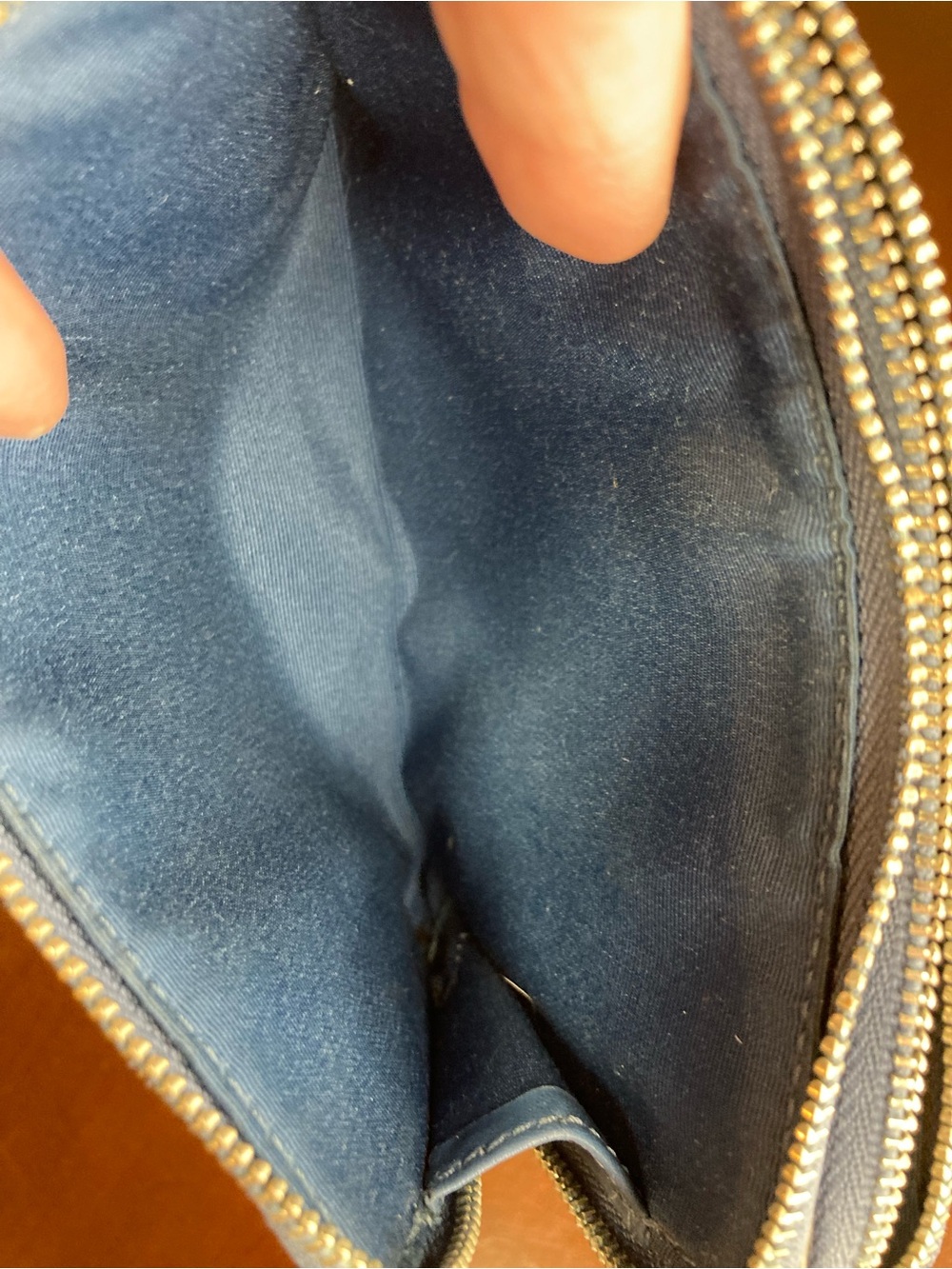 Coach Double L-Zip Teal Blue Full-Grain Leather Wristlet - Picture 13 of 16